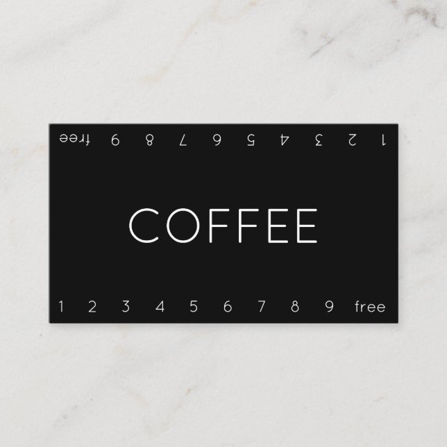 Thin Double Number Loyalty Coffee Punch-Card Card (Front)