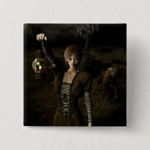 Thin female carrying lamp 2 inch square button