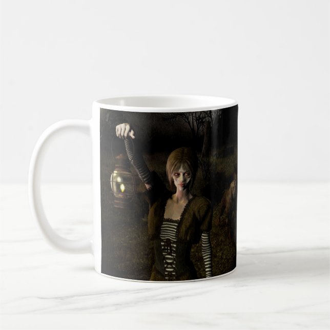 Thin female carrying lamp coffee mug (Left)