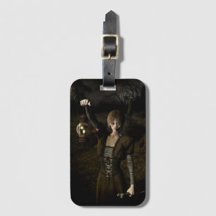 Thin female carrying lamp luggage tag