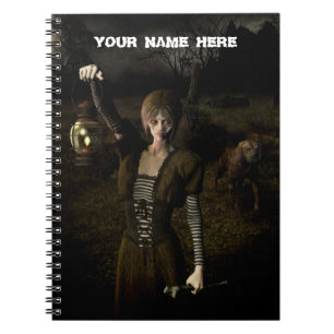 Thin female carrying lamp. Personized Notebook