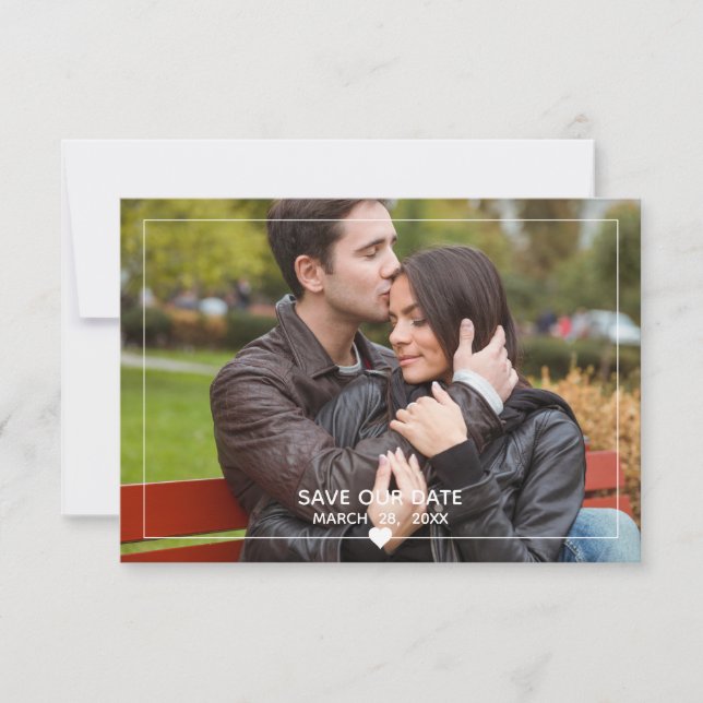Thin Framed Photo - 3x5 Save the Date Reception Invitation (Front)