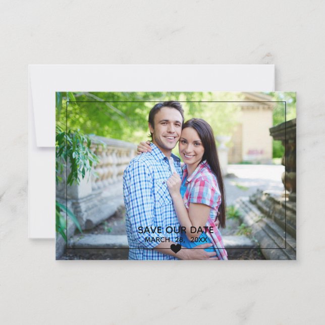 Thin Framed Photo - Save the Date Reception Invitation (Front)