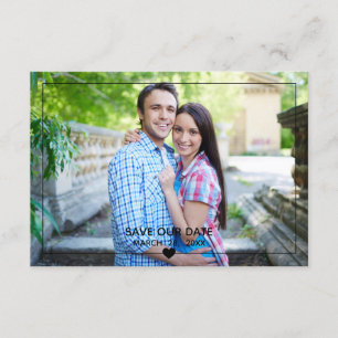 Thin Framed Photo - Save the Date Reception Invitation