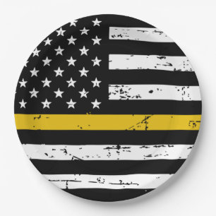 Thin Gold Line 911 Police Dispatcher Party Paper Plate