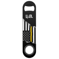 Thin Gold Line American Flag Personalized