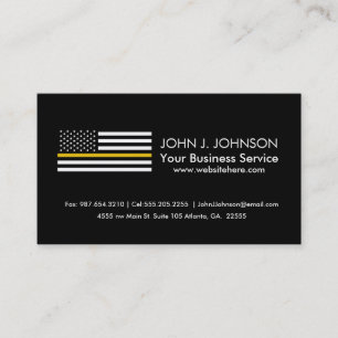 Thin Gold Line Dispatcher American Flag Business Card