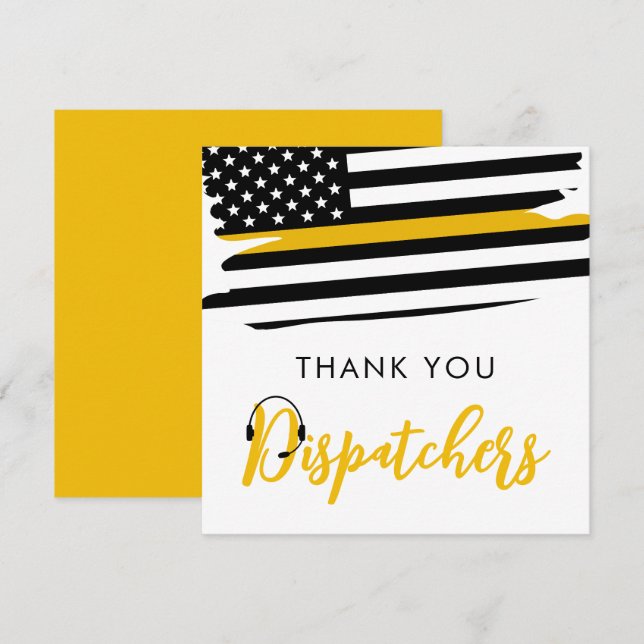 Thin Gold Line Dispatcher Thank You Card (Front/Back)