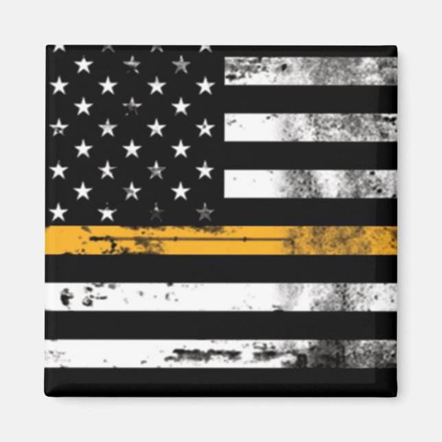 Thin Gold Line Flag Dispatcher Magnet (Front)