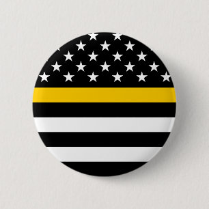 Thin Gold Line Flag (United States) 2 Inch Round Button