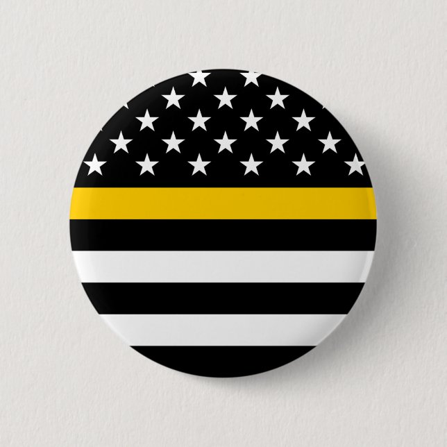 Thin Gold Line Flag (United States) 2 Inch Round Button (Front)