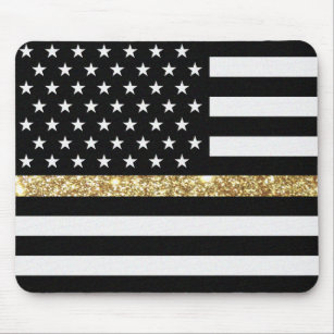 Thin Gold Line Glitter Mouse Pad