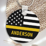 Thin Gold Line Modern Personalized 911 Dispatcher Keychain<br><div class="desc">Thin Gold Line Keychain for 911 dispatchers and police dispatchers. Personalize this dispatcher keychain with name. This personalized dispatcher gift is perfect for police dispatcher appreciation, 911 dispatcher thank you gifts, and dispatcher retirement gifts or party favours. Order these dispatchers gifts bulk for the police department or fire station. COPYRIGHT...</div>
