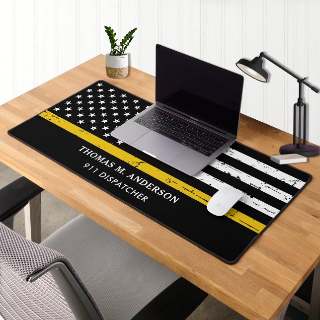 Thin Gold Line Personalized Dispatcher Desk Mat (Creator Uploaded)