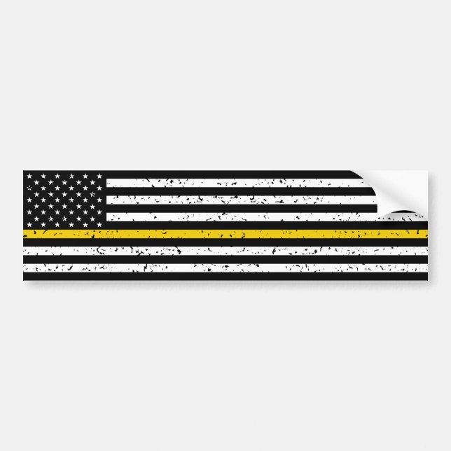 Thin Gold Line Vintage Flag Dispatcher  Bumper Sticker (Front)