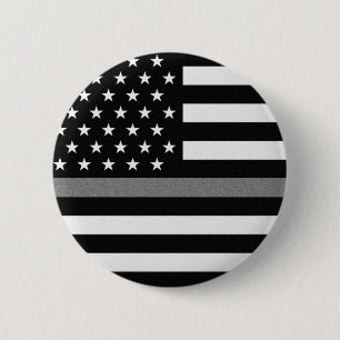 Thin Gray Line Flag 2 Inch Round Button
