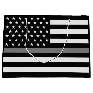 Thin Gray Line Flag Large Gift Bag