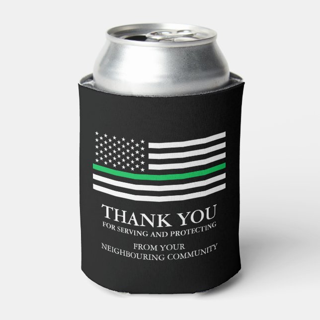 Thin Gree Line | Patriotic Thank You Can Cooler (Can Front)