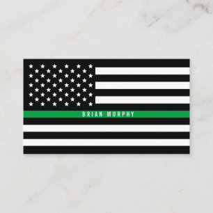 Thin Green Line American Flag Professional Business Card