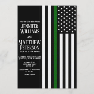 Thin Green Line Border Ptl/Park Rngr/Animal Cntl Invitation