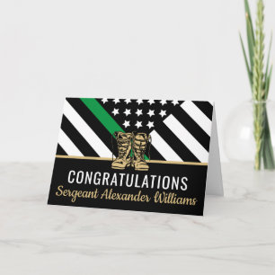 Thin Green Line Flag Army Military Retirement Card