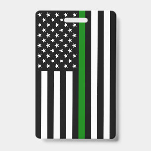Thin Green Line Flag: Patriotic Military Veterans Badge