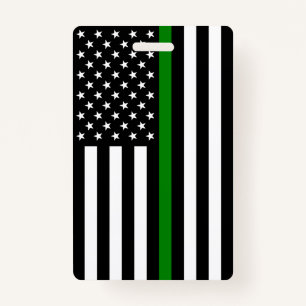 Thin Green Line Flag: Patriotic Military Veterans Badge
