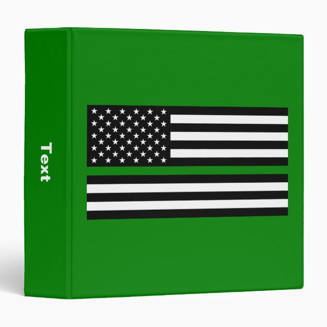 Thin Green Line Flag: Patriotic Military Veterans Binder (Front/Spine)