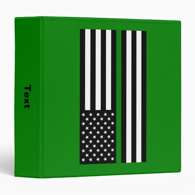 Thin Green Line Flag: Patriotic Military Veterans Binder (Front/Spine)