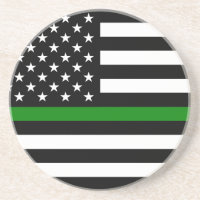 Thin Green Line Flag: Patriotic Military Veterans