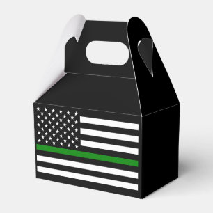 Thin Green Line Flag: Patriotic Military Veterans Favor Box