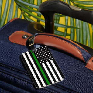 Thin Green Line Flag (United States) Luggage Tag