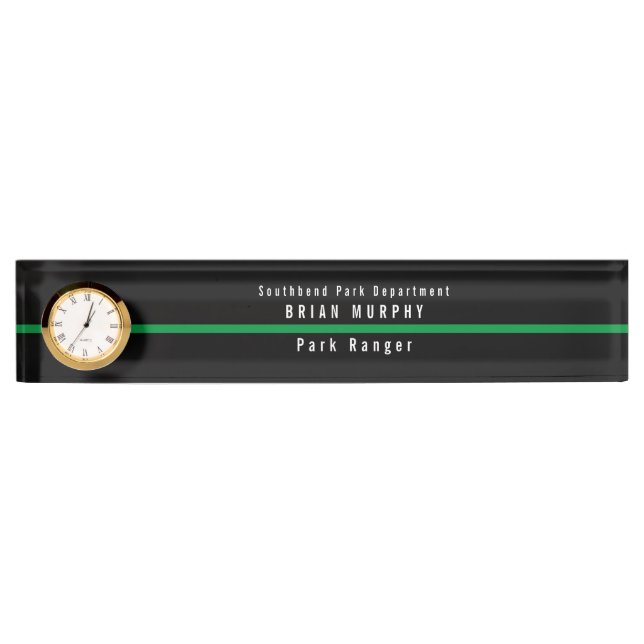 Thin Green Line Military Monogram Clock Nameplate (Front)