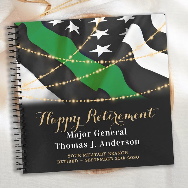 Thin Green Line Military Retirement Party Guest Notebook (Creator Uploaded)