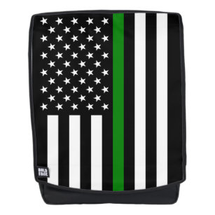 Thin Green Line Military & Veterans American Flag Backpack