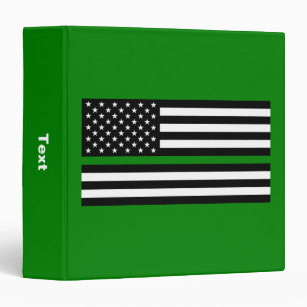 Thin Green Line Military & Veterans American Flag Binder