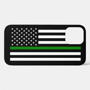 Thin Green Line Military & Veterans American Flag iPhone 12 Case