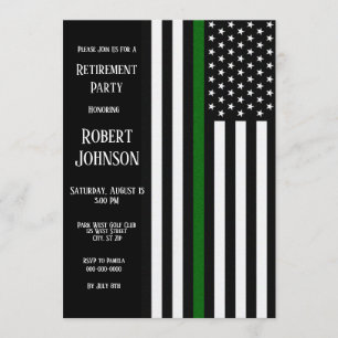 Thin Green Line Retirement Invitation