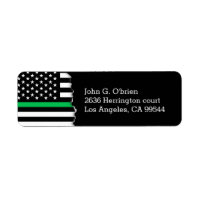 Thin Green Line Style American Flag