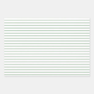 Thin Green Stripes on White Party or Christmas Wrapping Paper Sheet