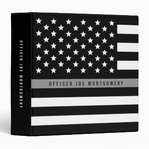 Thin Grey Line American Flag Add Name Binder