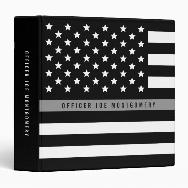Thin Grey Line American Flag Add Name Binder (Front/Spine)