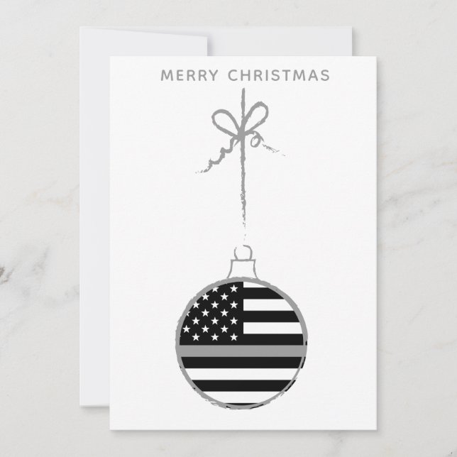 Thin Grey Line Christmas Correctional Officer Holiday Card (Front)