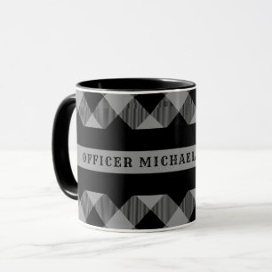 Thin Grey Line Correctional Buffalo Plaid Monogram Mug