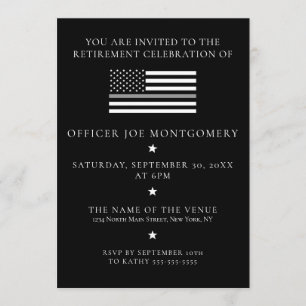 Thin Grey Line Correctional Flag Retirement Party Invitation