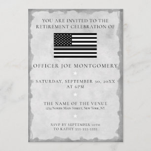 Thin Grey Line Correctional Flag Retirement Party Invitation
