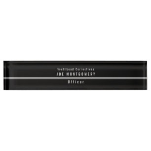 Thin Grey Line Correctional Modern Monogram Nameplate