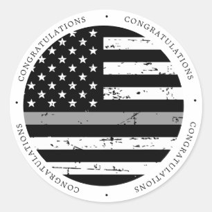 Thin Grey Line Correctional Officer Congratulation Classic Round Sticker