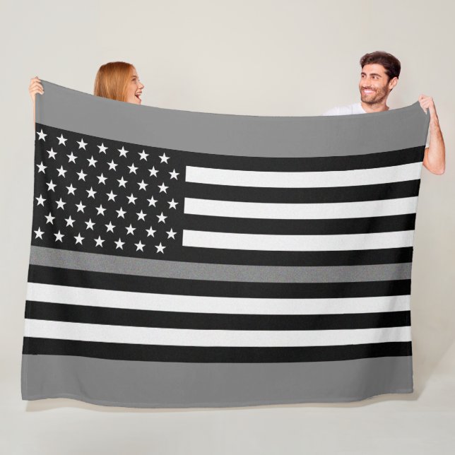 Thin Grey Line Correctional Officer Flag Fleece Blanket (In Situ)