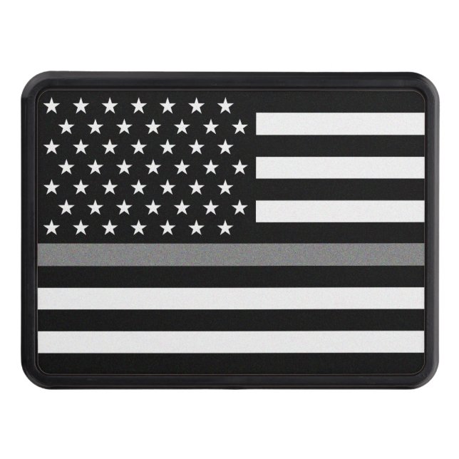 Thin Grey Line Correctional Officer Flag Trailer Hitch Cover (Front)